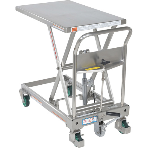 Hydraulic Scissor Lift Table, 31-1/2" L x 19-1/2" W, Stainless Steel, 550 lbs. Capacity Cantin et fils