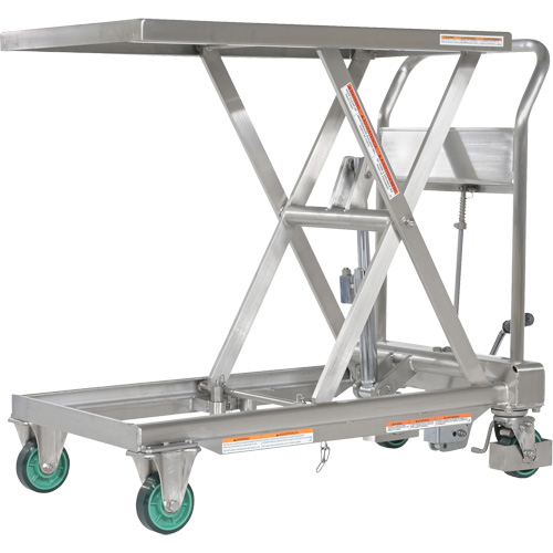 Hydraulic Scissor Lift Table, 31-1/2" L x 19-1/2" W, Stainless Steel, 550 lbs. Capacity Cantin et fils