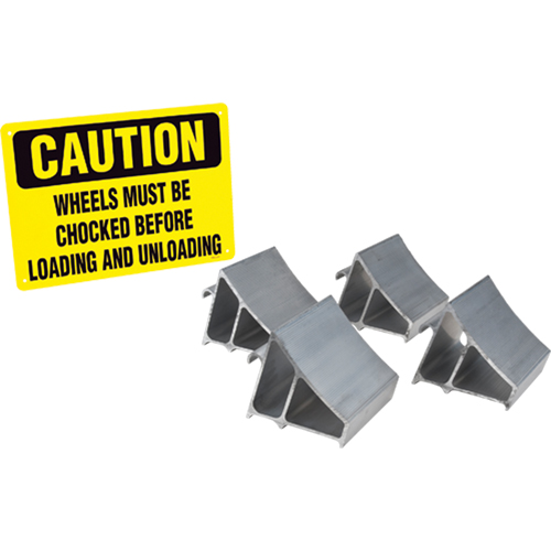 Aluminum Wheel Chock Kit, 7" W x 6" D x 6" H Cantin et fils