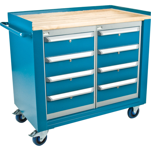 Industrial Duty Mobile Service Workbenches, Wood Surface Cantin et fils