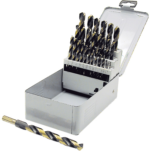 BG29RS Premium JET-KUT B & G Reduced Shank Drill Bit Set, 29 Pieces, High Speed Steel Cantin et fils