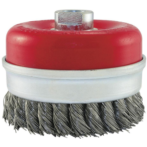 Knot Banded Cup Brush, 5" Dia. x 5/8"-11 Arbor Cantin et fils