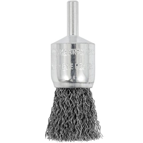 Brosse coupelle sertie mont&eacute;e sur tige, 3/4", Fils 0,012", Tige 1/4" Cantin et fils