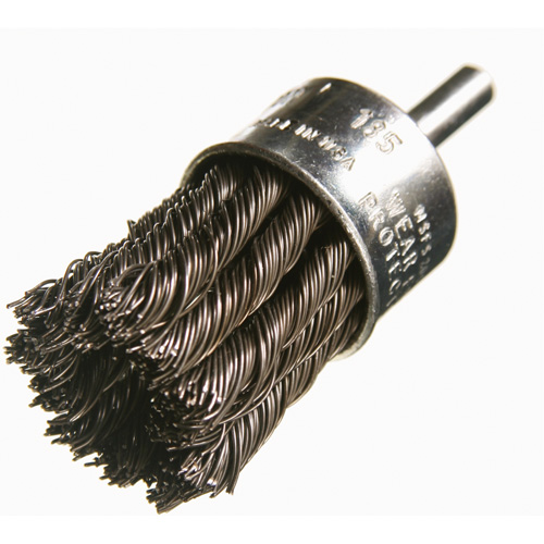 Brosses mont&eacute;es &agrave; fils nou&eacute;s, 1" dia., dia. Des fils 0,012", Tige 1/4" Cantin et fils