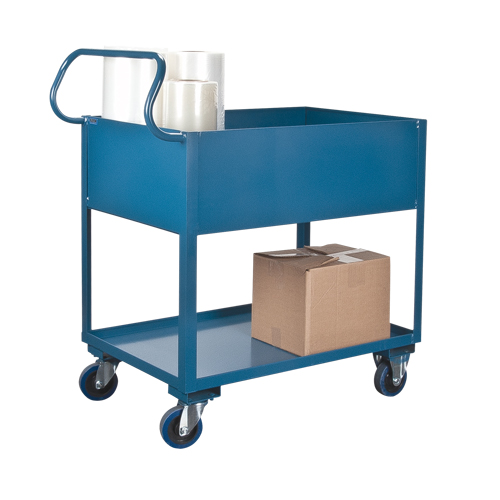 Chariots de service &agrave; bordure profonde, 2 Tiers, 24" la x 47" h x 36" p, Capacit&eacute; 1200 lb Cantin et fils