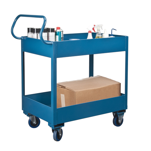 Chariots de service &agrave; bordure profonde, 2 Tiers, 24" la x 47" h x 36" p, Capacit&eacute; 1200 lb Cantin et fils
