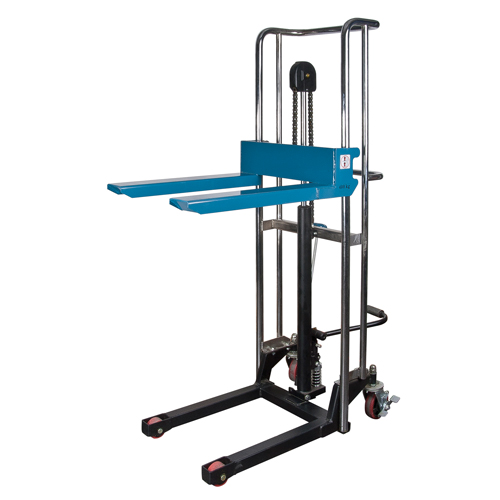 Gerbeur hydraulique &agrave; plateforme, M&eacute;canisme Pompe au pied, Capacit&eacute; de 880 lb, Levage max de 60" Cantin et fils