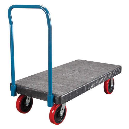 Chariots &agrave; plateforme en plastique, 48" lo x 24" la, 2500 lb cap, Roues Polyur&eacute;thane Cantin et fils