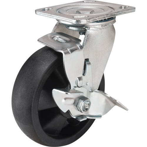 Roulettes haute temp&eacute;rature, Pivotant avec frein, 6" (152,4 mm), Nylon, 880 lb (399 kg) Cantin et fils