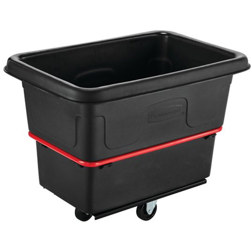 Heavy-Duty Utility Truck, Black Recycled Plastic, 26"/38-3/8" L x 26"/38-2/5" W x 28-1/4"/28-3-10" H, 8 cu. Ft. Volume, 700 lbs. Capacity Cantin et fils