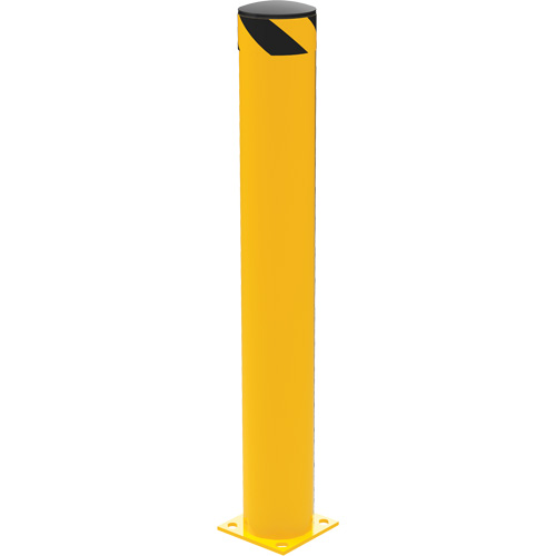 Butoir de s&eacute;curit&eacute;, Acier, 48" h x 6,5" la, Jaune Cantin et fils