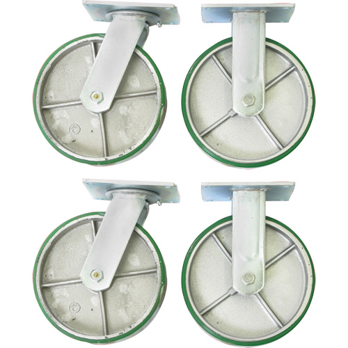 Jeu de roulettes de 8" pour chariots &agrave; plateforme Cantin et fils