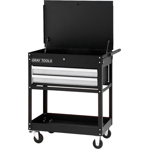 Utility Cart, 2 Drawers, 30-1/4" L x 19" W x 35-3/4" H, Black Cantin et fils