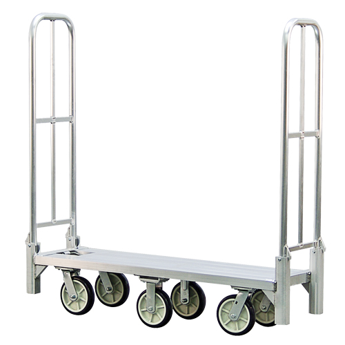 Aluminum U-Boat Folding Bulk Delivery Cart, 18" W x 61" L, 1200 lbs. Cap., Polyurethane Wheels Cantin et fils