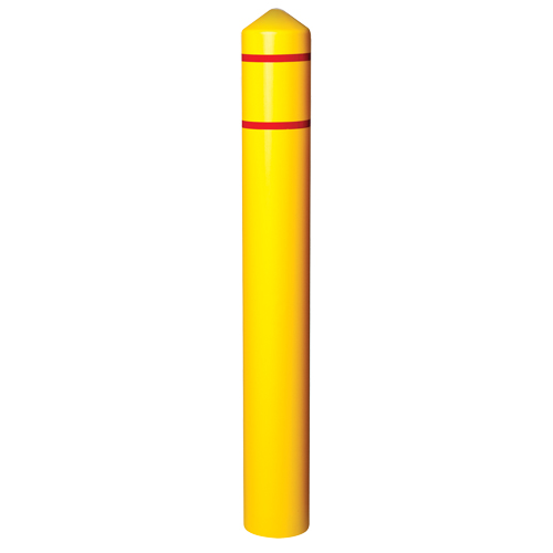 Enveloppe lisse pour butoir avec bandes r&eacute;fl&eacute;chissantes, 6" dia. x 56" l, Jaune Cantin et fils