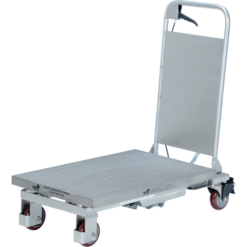 Manual Hydraulic Scissor Lift Table, 27-1/2" L x 17-5/8" W, Partial Stainless Steel, 400 lbs. Capacity Cantin et fils