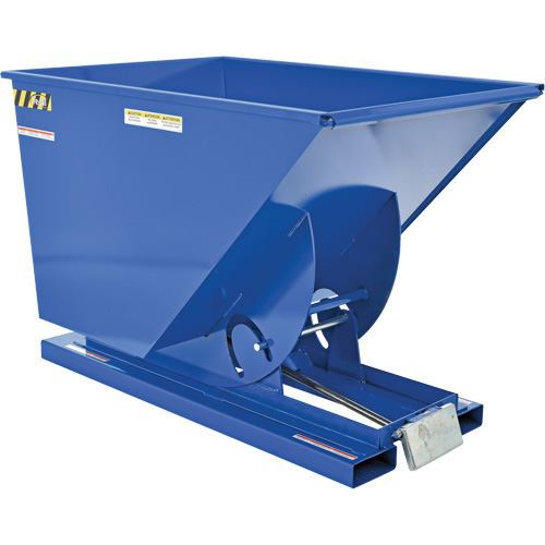 Self-Dumping Hopper, Steel, 1 cu.yd., Blue Cantin et fils