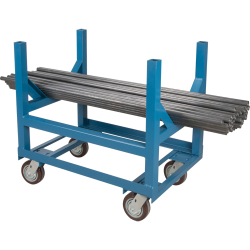 Chariot &agrave; berceaux pour tuyaux et barres, 48" lo x 24" la x 34" h, Capacit&eacute; de 2500 lb, Roue Polyur&eacute;thane Cantin et fils