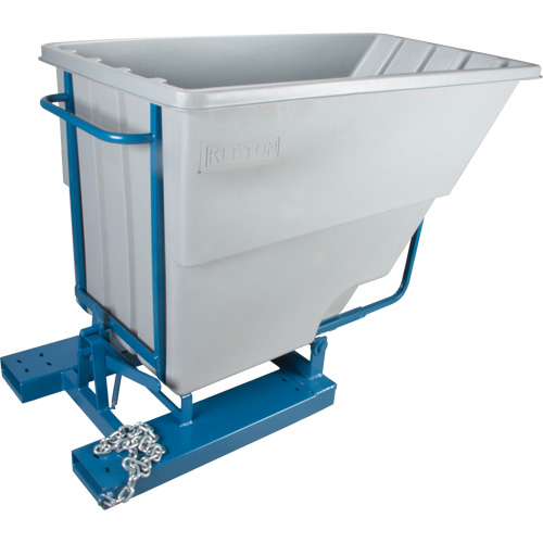 Self-Dumping Hopper, Polyethylene, 1-1/10 cu.yd, Grey Cantin et fils