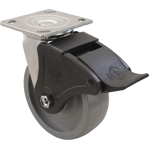 Roulette Max9, Pivotant, 6" (152,4 mm), Gris-WOW Envirothane, 1100 lb (498,95 kg) Cantin et fils