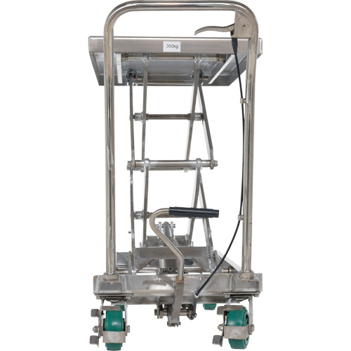 Table &eacute;l&eacute;vatrice hydraulique manuelle &agrave; ciseaux, 36-1/4" lo x 19-3/8" la, Acier inoxydable, Capacit&eacute; 600 lb Cantin et fils