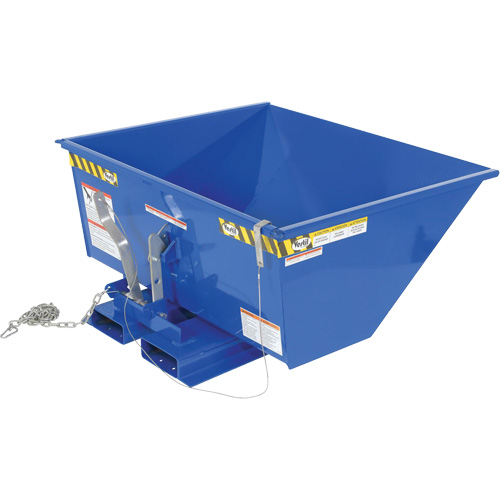 Low Profile D-Style Self Dumping Hopper, Steel, 1/2 cu.yd., Blue Cantin et fils