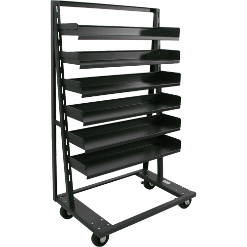 Chariot &agrave; cadre en A robuste &agrave; un c&ocirc;t&eacute; avec 6 plateaux, 38" x 25" x 63", Capacit&eacute; 2500 lb Cantin et fils