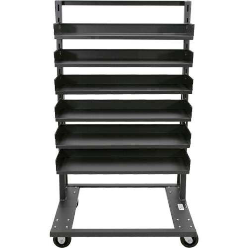 Chariot &agrave; cadre en A robuste &agrave; un c&ocirc;t&eacute; avec 6 plateaux, 38" x 25" x 63", Capacit&eacute; 2500 lb Cantin et fils