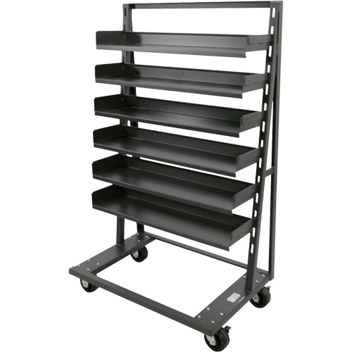 Chariot &agrave; cadre en A robuste &agrave; un c&ocirc;t&eacute; avec 6 plateaux, 38" x 25" x 63", Capacit&eacute; 2500 lb Cantin et fils