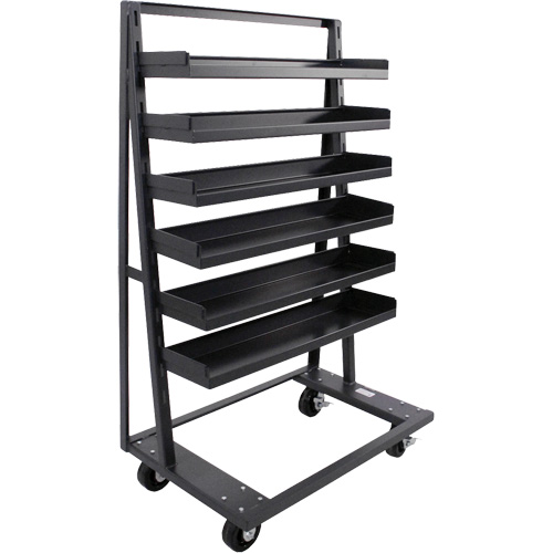 Single-Sided Heavy Duty A-Frame Cart with 6 Lipped Trays, 38" x 25" x 63", 2500 lbs. Capacity Cantin et fils