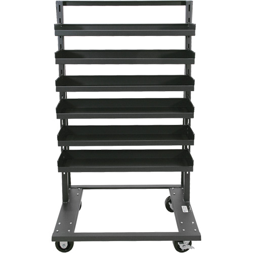 Single-Sided Heavy Duty A-Frame Cart with 6 Lipped Trays, 38" x 25" x 63", 2500 lbs. Capacity Cantin et fils