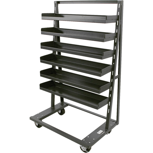 Single-Sided Heavy Duty A-Frame Cart with 6 Lipped Trays, 38" x 25" x 63", 2500 lbs. Capacity Cantin et fils