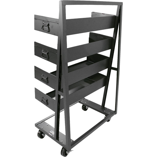 Chariot &agrave; cadre en A robuste &agrave; un c&ocirc;t&eacute; avec 4 grands plateaux, 38" x 25" x 63", Capacit&eacute; 2500 lb Cantin et fils