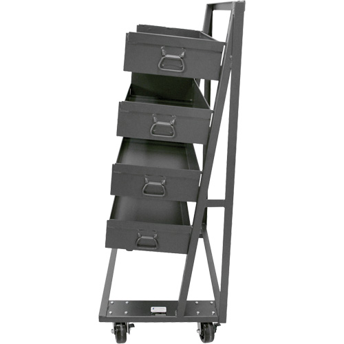 Single-Sided Heavy Duty A-Frame Cart with 4 Large Lipped Trays, 38" x 25" x 63", 2500 lbs. Capacity Cantin et fils