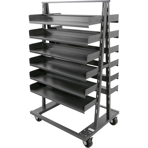 Double-Sided Heavy Duty A-Frame Cart with 12 Trays, 38" x 30" x 63", 2500 lbs. Capacity Cantin et fils