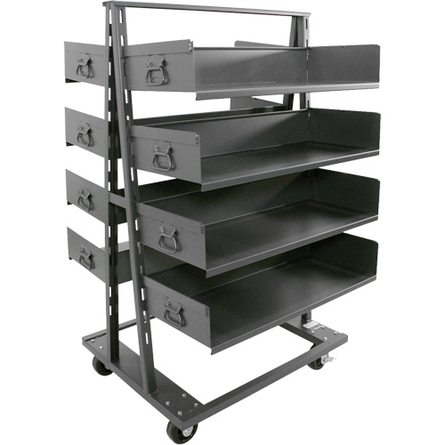 Double-Sided Heavy Duty A-Frame Cart with 8 Large Trays, 38" x 30" x 63", 2500 lbs. Capacity Cantin et fils