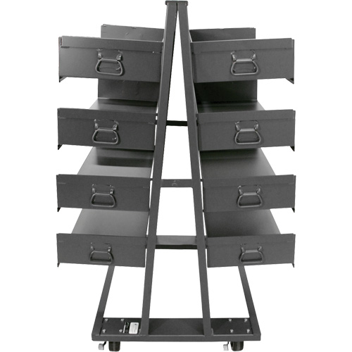 Double-Sided Heavy Duty A-Frame Cart with 8 Large Trays, 38" x 30" x 63", 2500 lbs. Capacity Cantin et fils