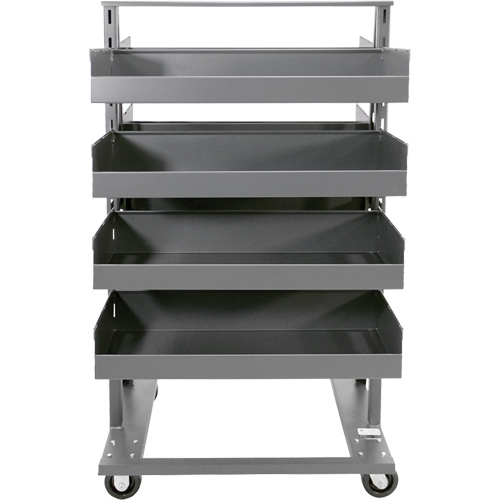 Double-Sided Heavy Duty A-Frame Cart with 8 Large Lipped Trays, 38" x 30" x 63", 2500 lbs. Capacity Cantin et fils