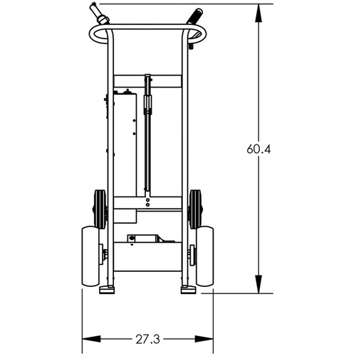 Diable pour baril motoris&eacute; avec roues pneumatiques Cantin et fils