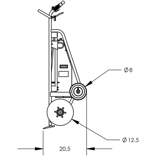 Diable pour baril motoris&eacute; avec roues pneumatiques Cantin et fils