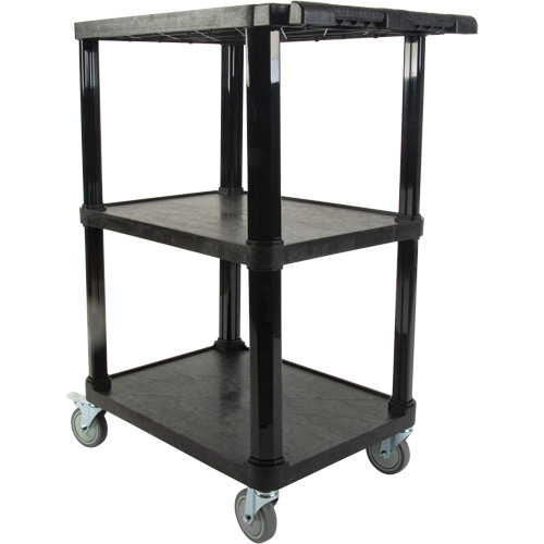 Utility Cart with Flat Shelf, 3 Tiers, 18-1/8" x 37-3/8" x 27-3/4", 330 lbs. Capacity Cantin et fils