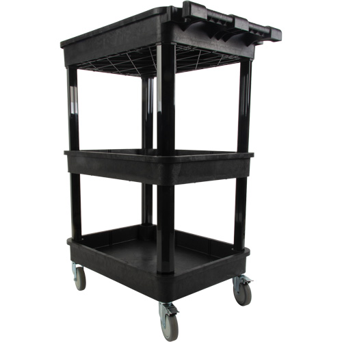 Chariot utilitaire avec tablette &agrave; bordure profonde, 3 tiers, 19" x 39-1/2" x 28-1/4", Capacit&eacute; 330 lb Cantin et fils