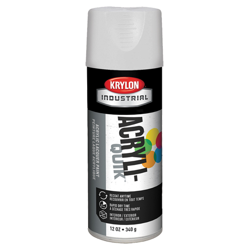 Laque industrielle Acryli-Quik, Blanc, Brillant, 12 oz, Canette a&eacute;rosol Cantin et fils