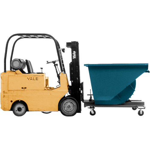Self-Dumping Hopper, Steel, 1 cu.yd., Blue Cantin et fils