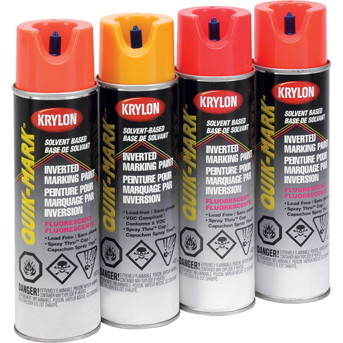 Peinture de marquage industrielle invers&eacute;e &agrave; base de solvant Quik-Mark, 17 oz, Canette a&eacute;rosol Cantin et fils