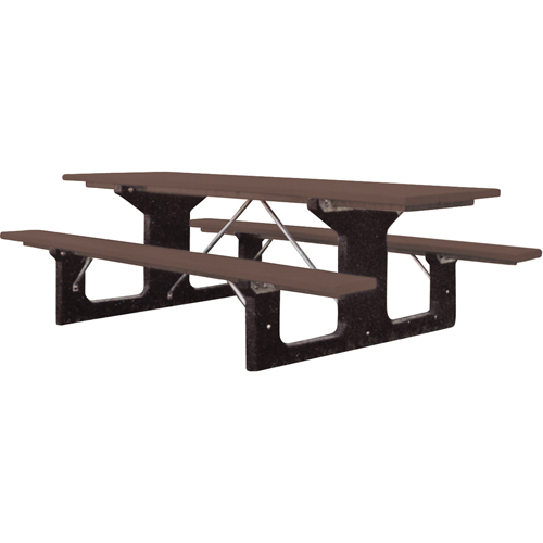 Recycled Plastic Picnic Tables, 6' L x 61-1/2" W, Brown Cantin et fils