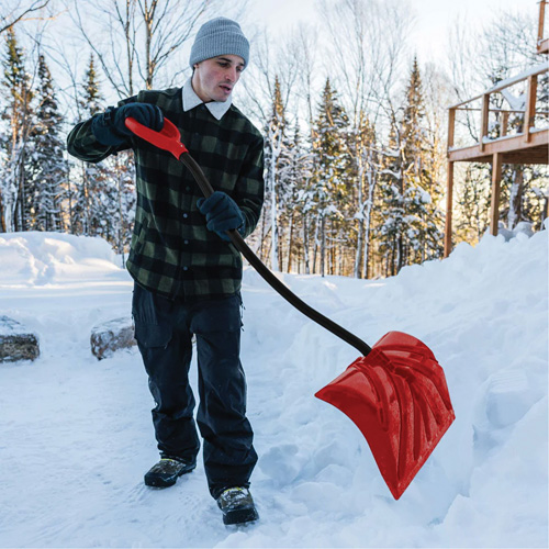 Pelle &agrave; neige Yukon, Lame Polypropyl&egrave;ne, Largueur 18", Manche Prise en D ergonomique Cantin et fils