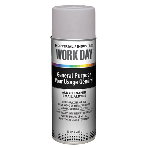 Peinture industrielle Work Day, Gris, Tr&egrave;s mat, 10 oz, Canette a&eacute;rosol Cantin et fils