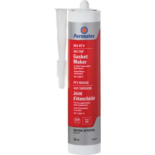 Hi-Temp Red RTV Gasket Maker, 300 ml, Tube, Red Cantin et fils