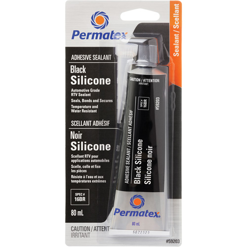 RTV Adhesive Sealant, 80 ml, Tube, Black Cantin et fils
